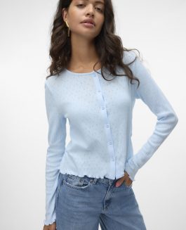 VMISA LS O-NECK CARDIGAN NANTUCKET BREEZE