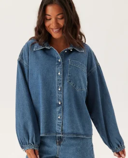 VMELORA LS DENIM SHIRT MEDIUM BLUE