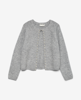 AWMAGALENE LS O-NECK PEARL CARDIGAN MEDIUM GREY MELANGE