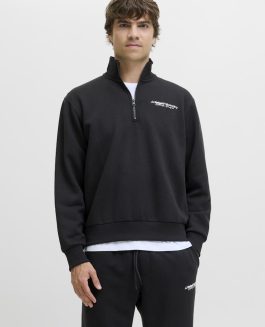 JREBZACK SWEAT HALF ZIP BLACK