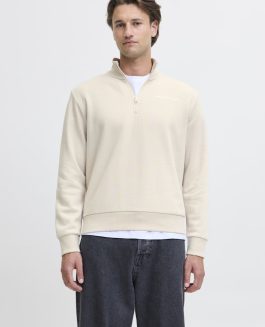 JREBZACK SWEAT HALF ZIP MOONBEAM