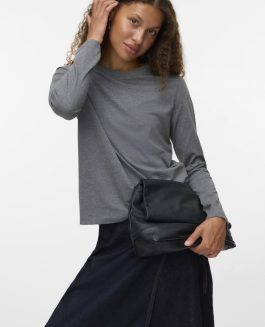 VMPAULINA LS T-SHIRT GREY MELANGE