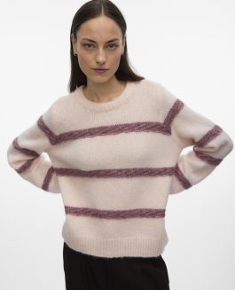 VMZADA LS O-NECK PULLOVER PINK