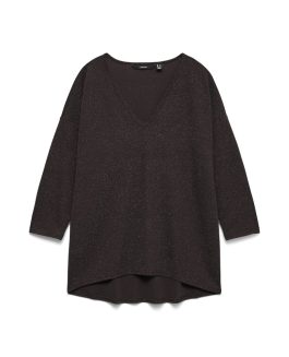 VMKANVA 3/4 V-NECK TOP CHOCOLATE/COPPER