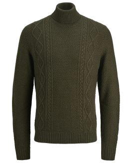 JREBJOSH KNIT ROLL NECK-Forest Night