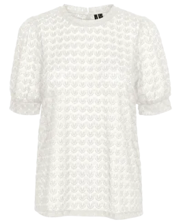 VMBECCA LACE SS O-NECK TOP JRS