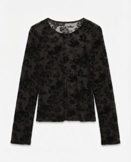 VMFLORA LS O-NECK TOP-Chocolate Torte