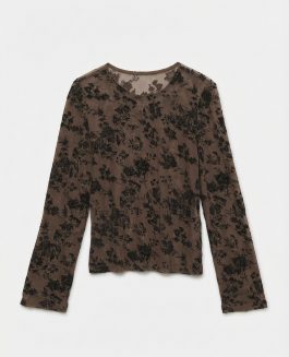 VMFLORA LS O-NECK TOP-Cocoa Brown